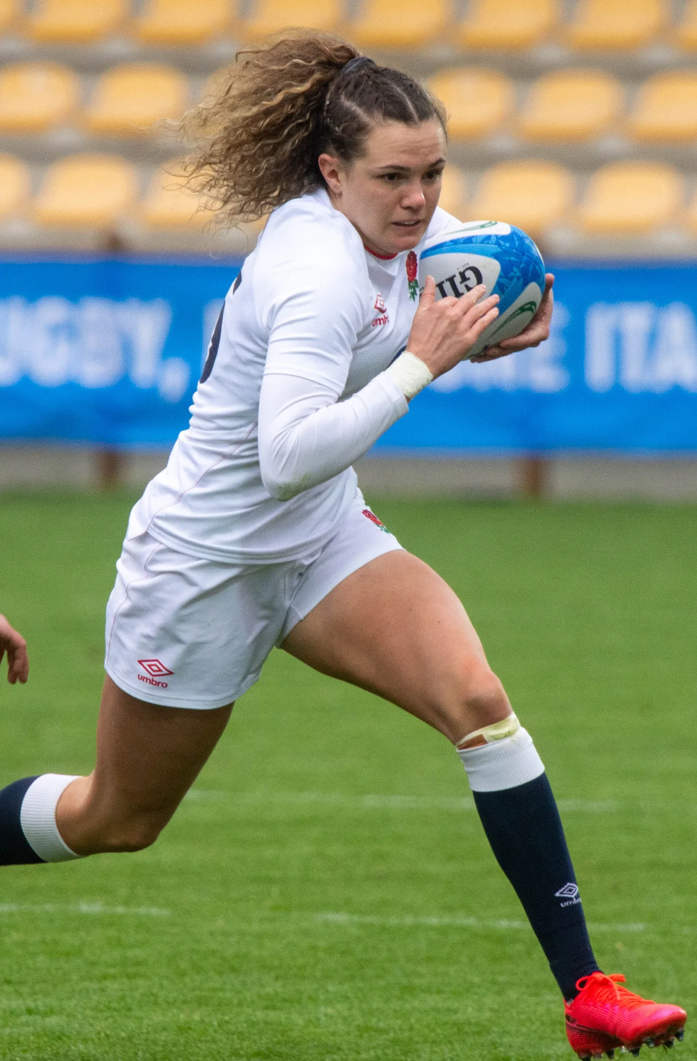 Ellie Kildunne MBE. Image credit: Stefano Delfrate, CC BY-SA 2.0, via Wikimedia Commons; licence: https://creativecommons.org/licenses/by-sa/2.0/; Resized where needed and converted to WebP; full frame retained