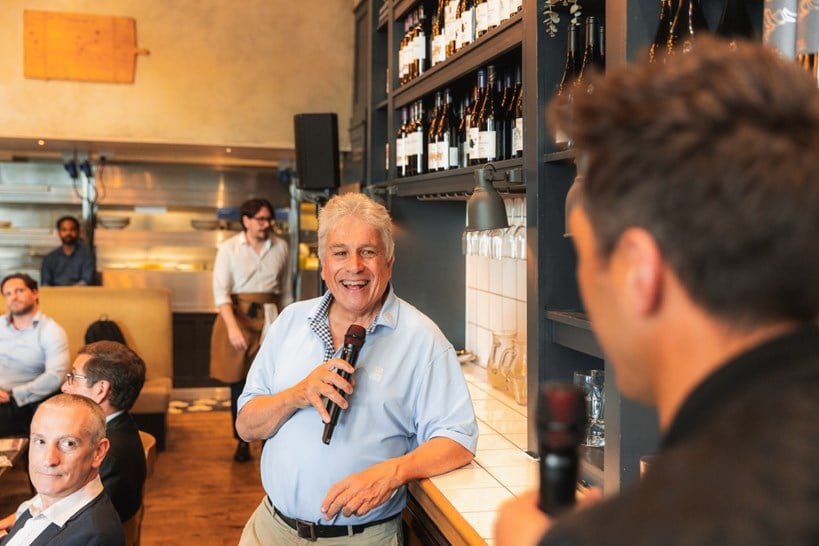 John Inverdale speaking during Esher Rugby’s City Lunch, 7 May 2026. Photography: Jonty Mitchell / Esher Rugby.