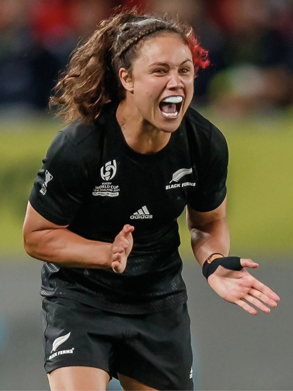 Ruby Tui playing for the Black Ferns